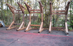 3 cibles de plus, prêtes à être lasurées.