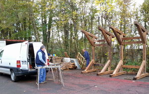 Fin de montage de 3 cibles FITA simples.