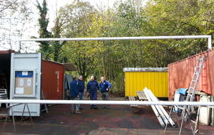 1er élément posé et 2ème en préparation.