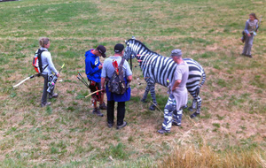 Peloton du 2ème jour avec Clémentine, Sandrine, Gérald et Jérôme des archers du Lion de Belfort.